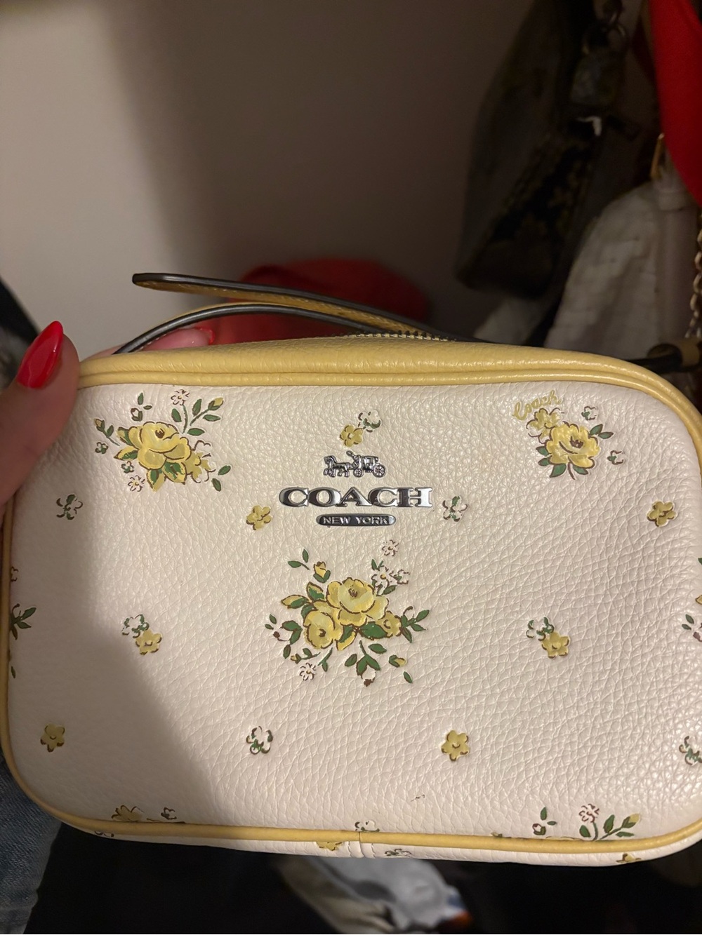 COACH Floral Print Leather Jamie Crossbody Bag - Picture 2 of 4